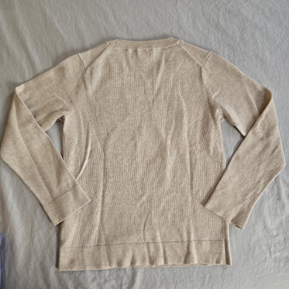 Crewcuts Girls Oatmeal Cotton Sweater  Silver Sequin Bow Design 8 - Picture 7 of 7